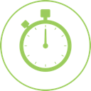 Simple illustration of a stopwatch to illustrate meeting construction deadlines